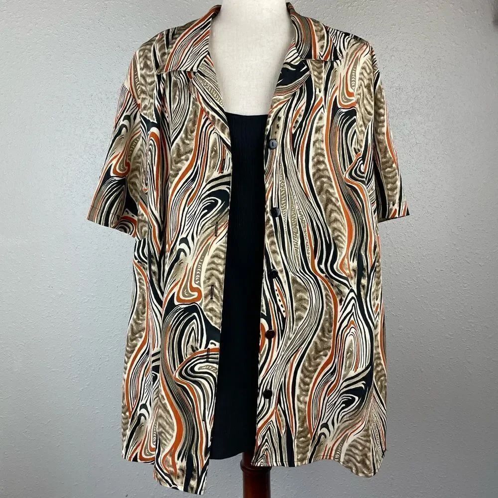 Notations Woman Button Down Shirt Size 3X EUC